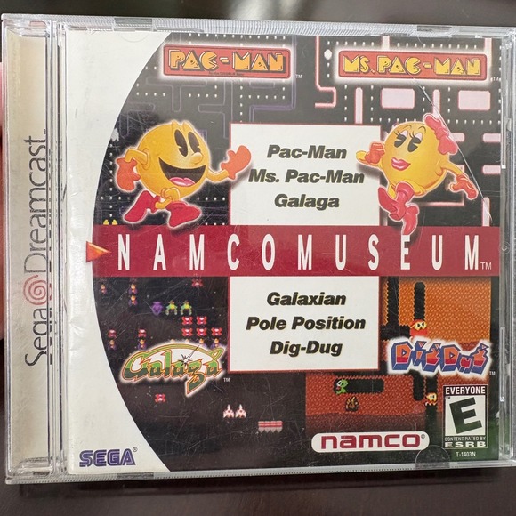 Namco Museum Sega Dreamcast Game Pac-Man Ms. Pac-Man Galaga  Dig Dug more - Picture 1 of 5